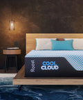 Modern-bedroom-setup-with-Roost-Sleep-Cool-Cloud-14-Inch-Mattress