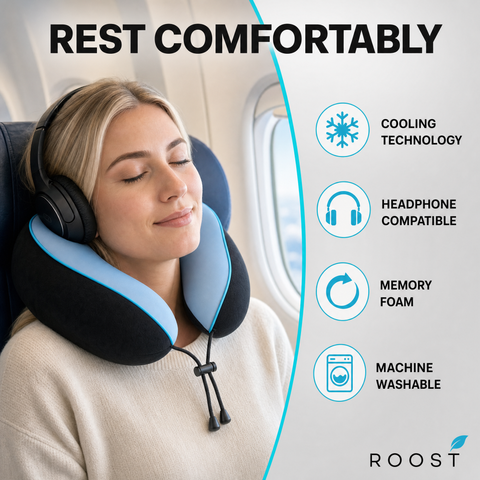 Roost Sleep Posture Cool Travel Neck Pillow