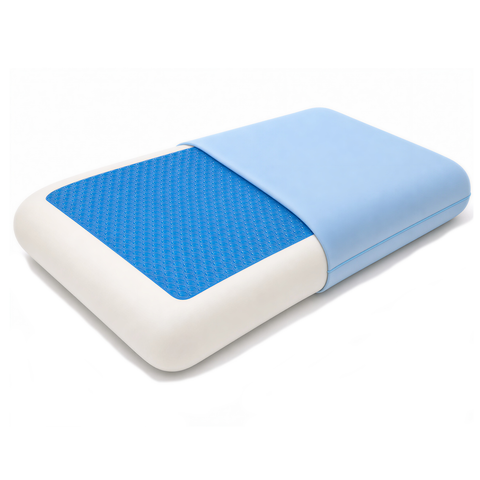 Blue and white Roost Sleep Cool Top Ultimate cooling pillow on a white background image 
