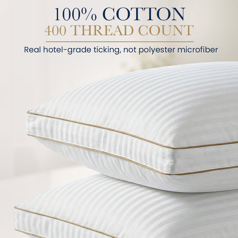 100 percent cotton 400 thread count pillow cover sateen stripe hotel grade
