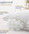 gusseted pillow down alternative fill cotton cover plush supportive
